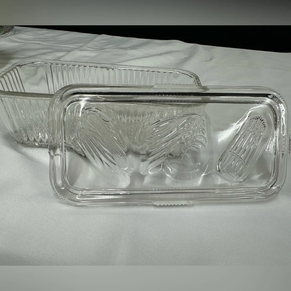 1940’s Vintage Federal Glass clear glass refrigerator dish. - Picture 2 of 5